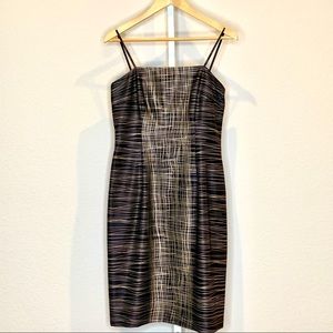 David Meister Black Gold Wire Strapless Cocktail